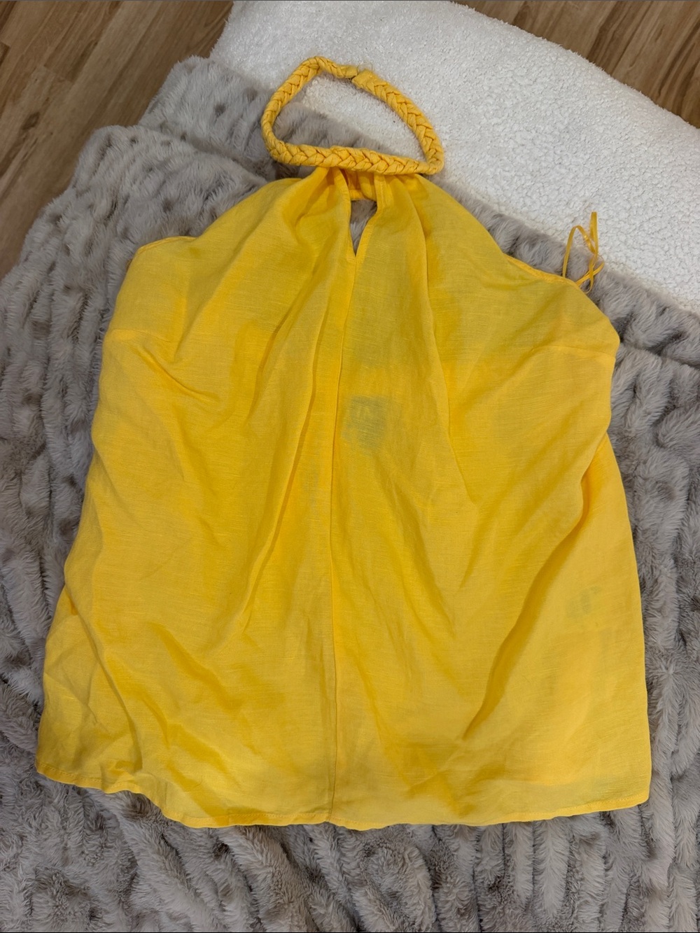 INC International Concepts Yellow Braided-Halter Camisole